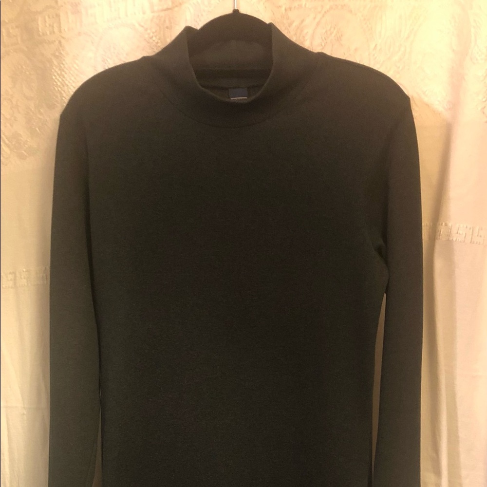 Lands’End 14-16 long sleeved cotton/ baumwolle black jersey dress